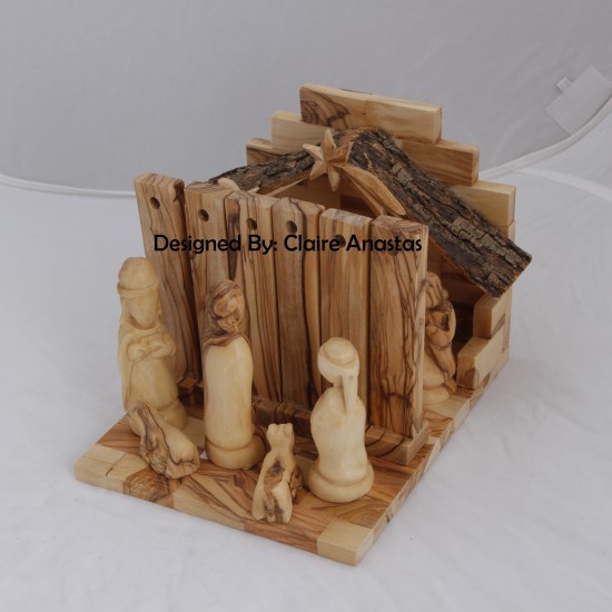 Removable walls with moving holy family - 009874A1